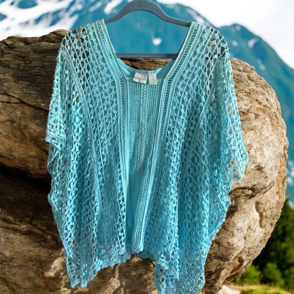 Beautiful turquoise blue caftan-style blouse